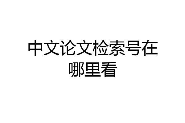 中文论文检索号在哪里看
