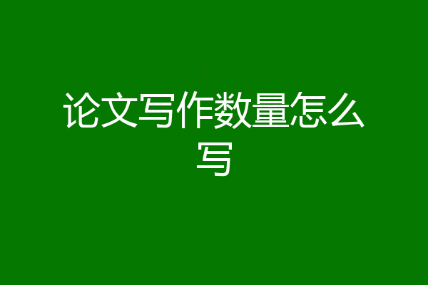 论文写作数量怎么写