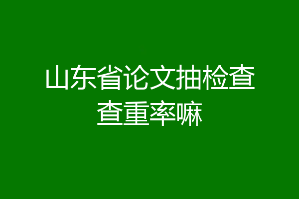 山东省论文抽检查查重率嘛