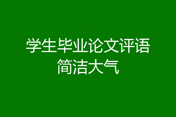 学生毕业论文评语简洁大气