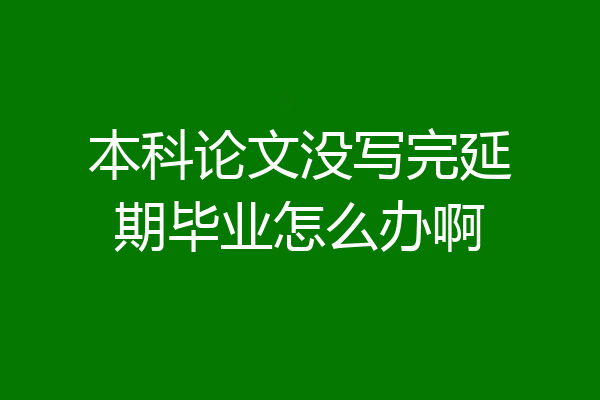 本科论文没写完延期毕业怎么办啊