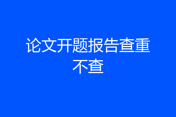 论文开题报告查重不查