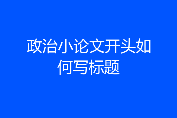 政治小论文开头如何写标题