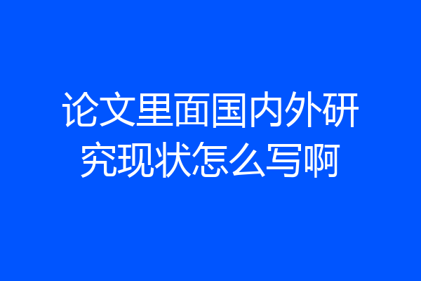 论文里面国内外研究现状怎么写啊
