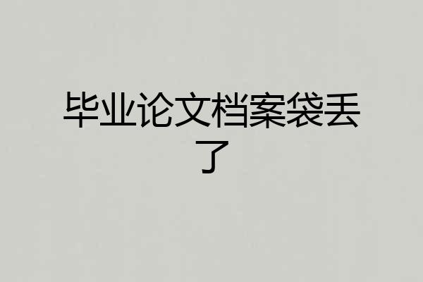 毕业论文档案袋丢了