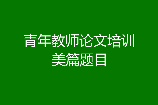 青年教师论文培训美篇题目