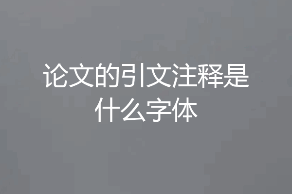 论文的引文注释是什么字体