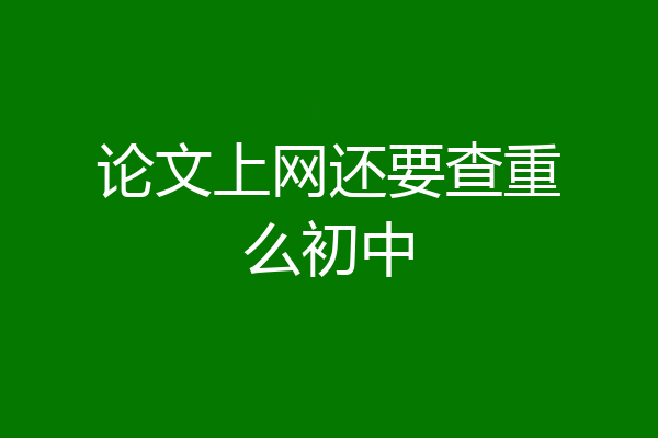 论文上网还要查重么初中