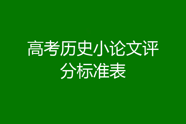 高考历史小论文评分标准表