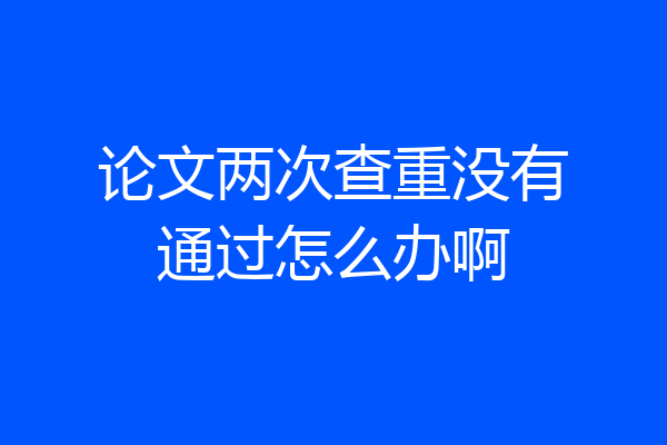 论文两次查重没有通过怎么办啊