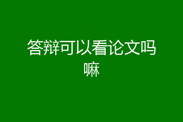 答辩可以看论文吗嘛