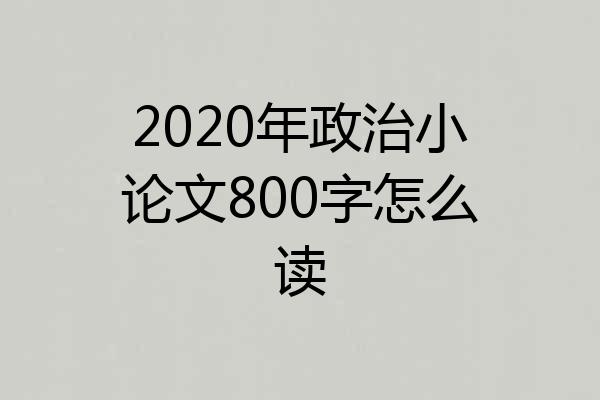 2020年政治小论文800字怎么读