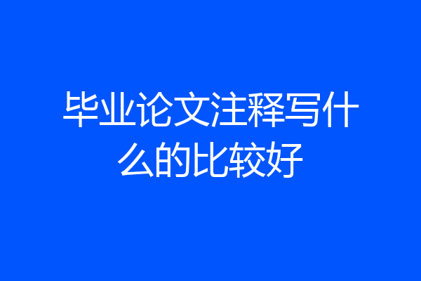 毕业论文注释写什么的比较好
