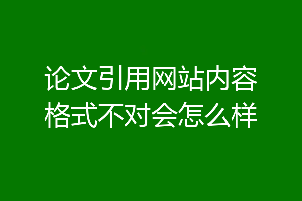 论文引用网站内容格式不对会怎么样