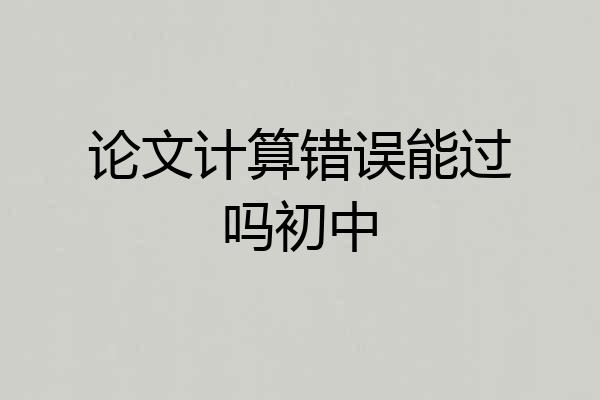 论文计算错误能过吗初中