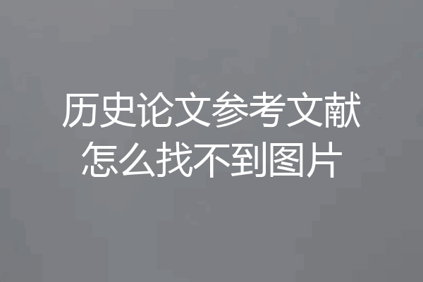 历史论文参考文献怎么找不到图片