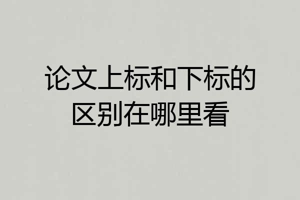 论文上标和下标的区别在哪里看