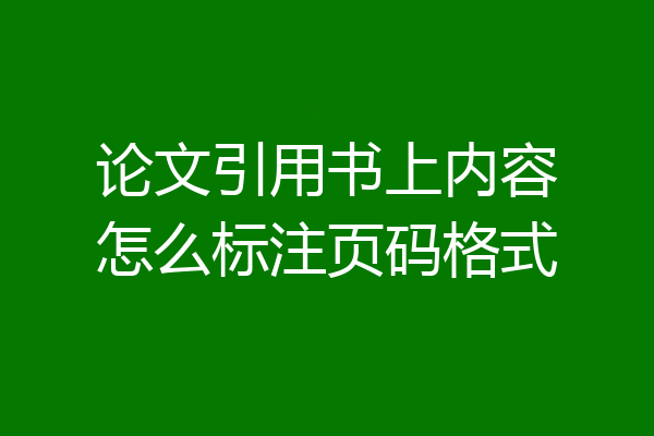 论文引用书上内容怎么标注页码格式