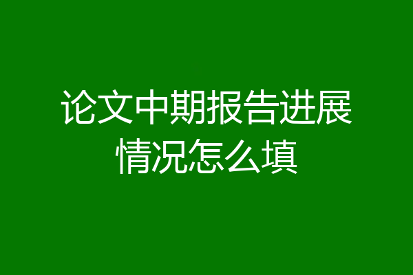 论文中期报告进展情况怎么填