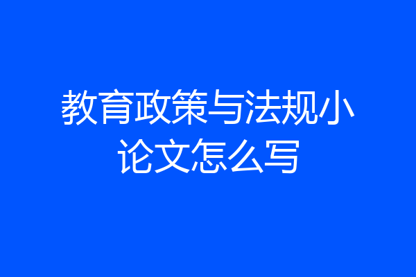 教育政策与法规小论文怎么写