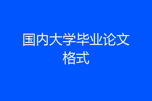 国内大学毕业论文格式