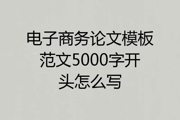 电子商务论文模板范文5000字开头怎么写