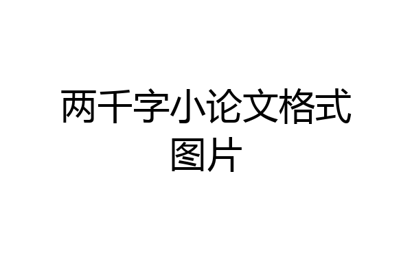 两千字小论文格式图片