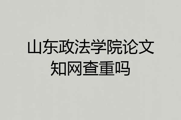 山东政法学院论文知网查重吗