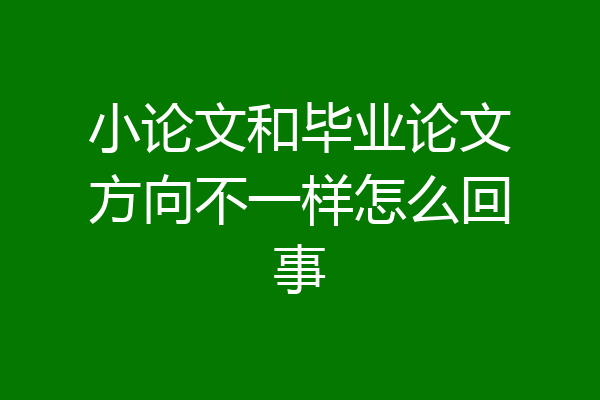 小论文和毕业论文方向不一样怎么回事