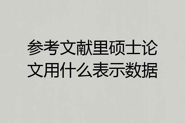 参考文献里硕士论文用什么表示数据