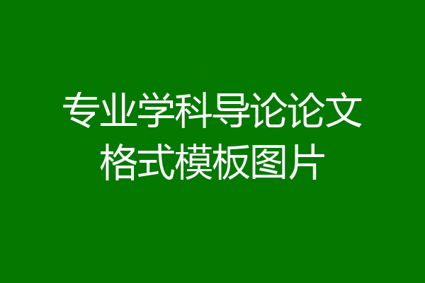 专业学科导论论文格式模板图片
