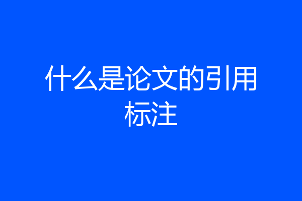 什么是论文的引用标注