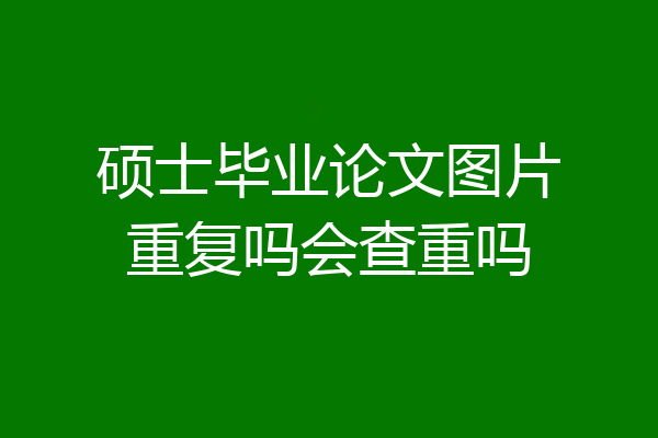 硕士毕业论文图片重复吗会查重吗