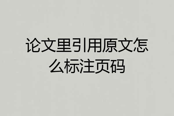 论文里引用原文怎么标注页码