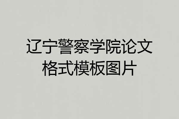 辽宁警察学院论文格式模板图片