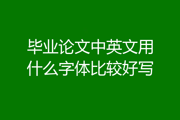 毕业论文中英文用什么字体比较好写