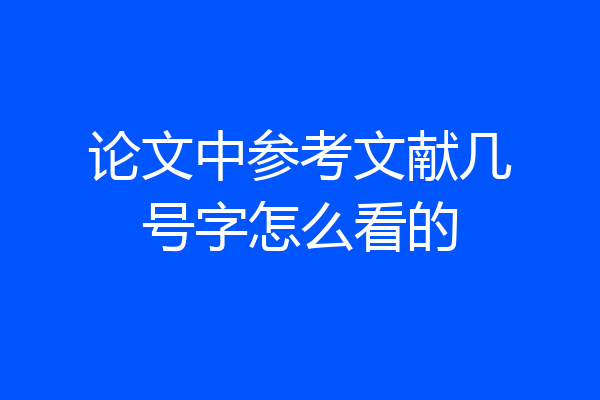 论文中参考文献几号字怎么看的