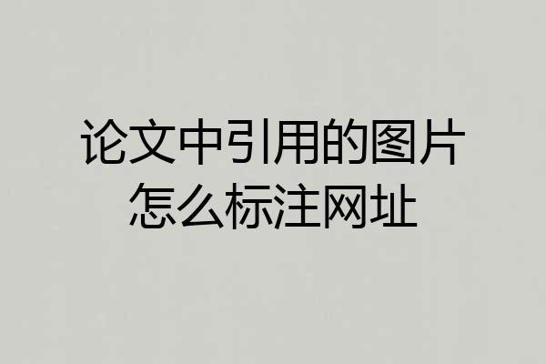 论文中引用的图片怎么标注网址