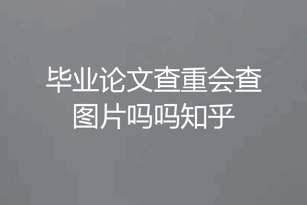 毕业论文查重会查图片吗吗知乎