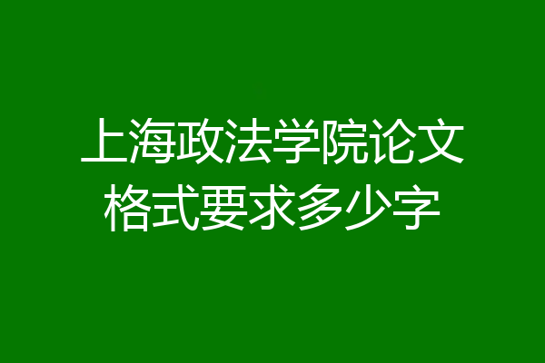 上海政法学院论文格式要求多少字