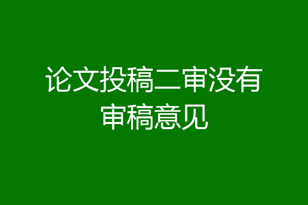 论文投稿二审没有审稿意见