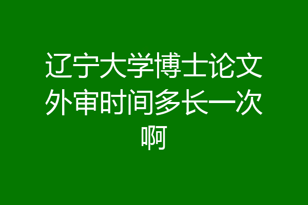 辽宁大学博士论文外审时间多长一次啊