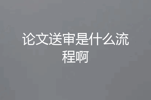 论文送审是什么流程啊