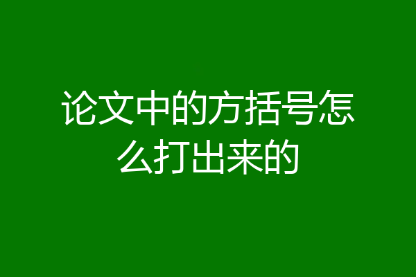 论文中的方括号怎么打出来的