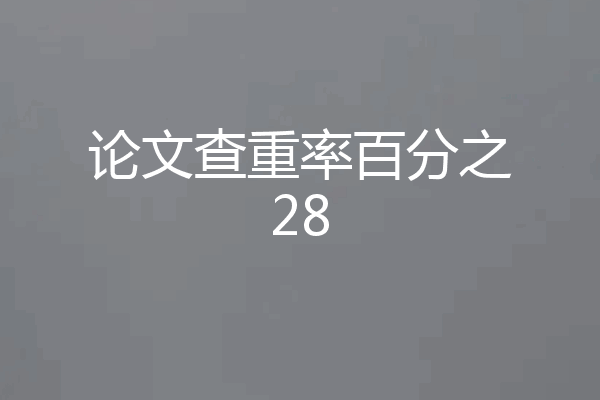 论文查重率百分之28