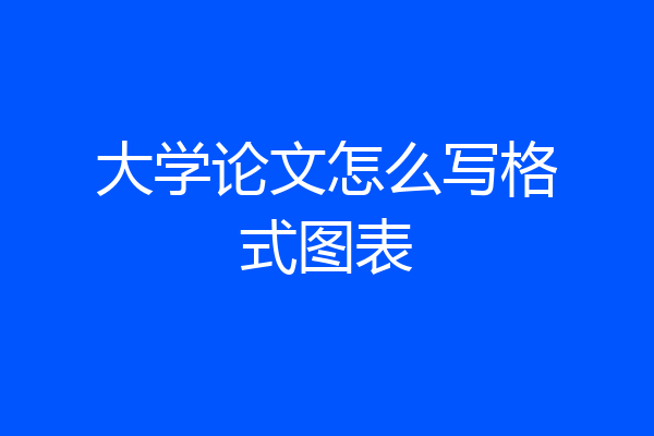 大学论文怎么写格式图表