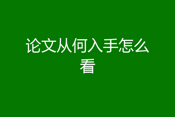 论文从何入手怎么看