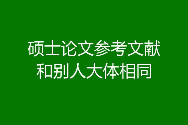 硕士论文参考文献和别人大体相同