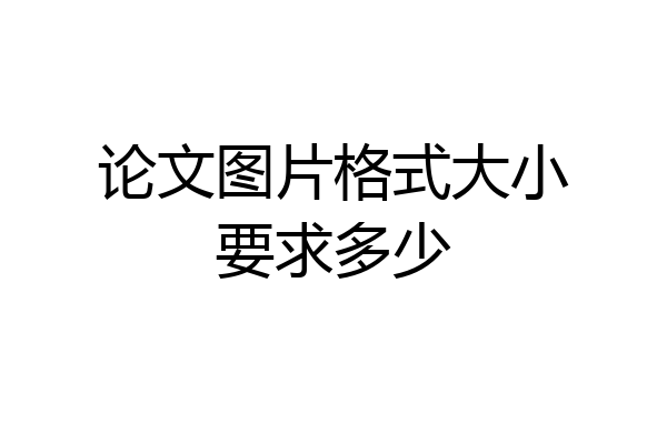 论文图片格式大小要求多少