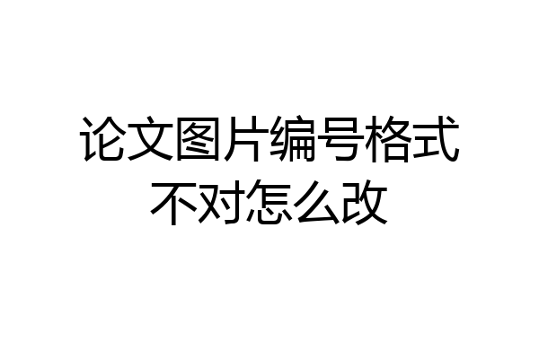 论文图片编号格式不对怎么改